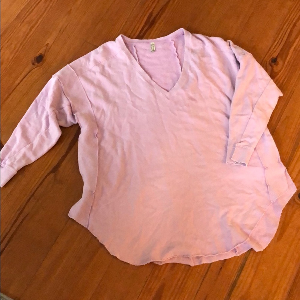 Free People Lilac Terry Cloth Pocket pullover szXS